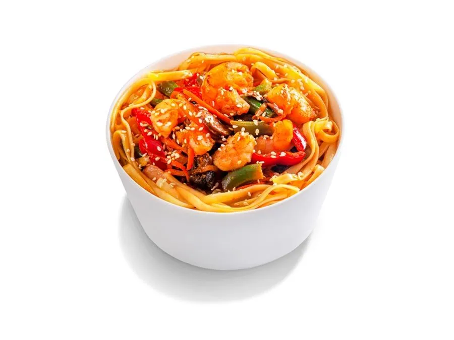 Вок с креветками